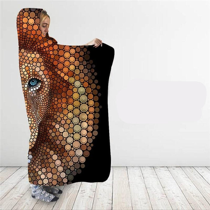 Mosaic Lion Blanket Hoodie