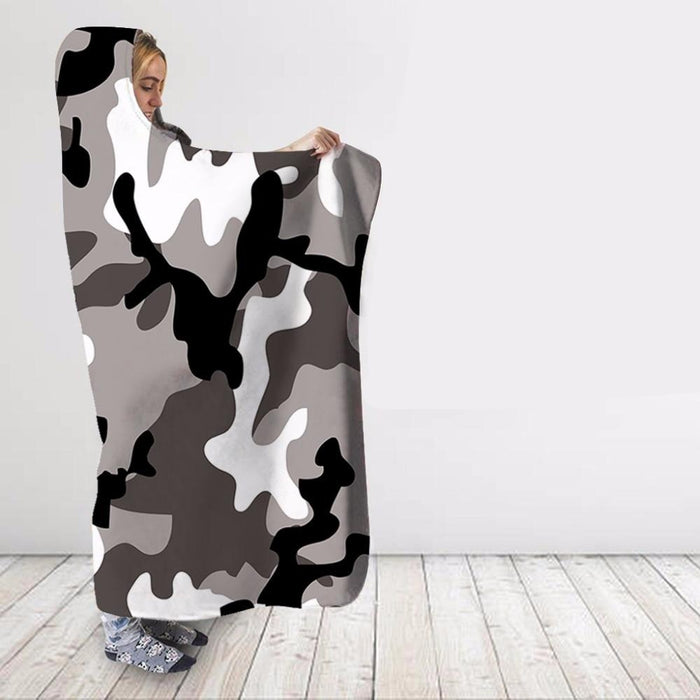 Grey Camo Blanket Hoodie