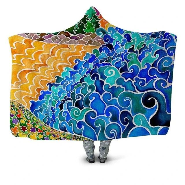 Colorful Surf Blanket Hoodie