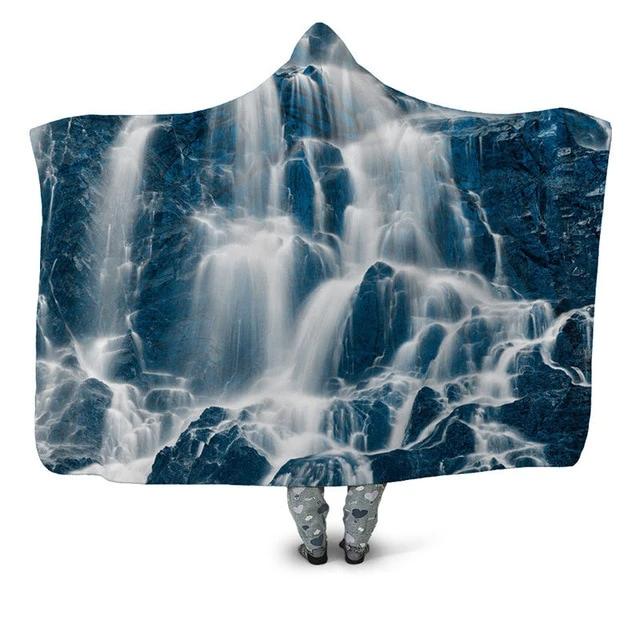 Blue Waterfall Blanket Hoodie