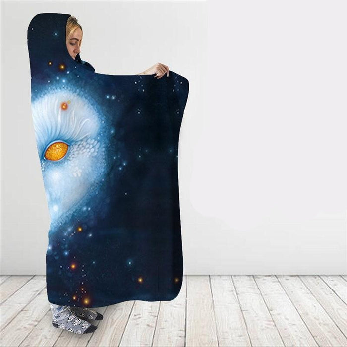 Galaxy Stars Owl Blanket Hoodie