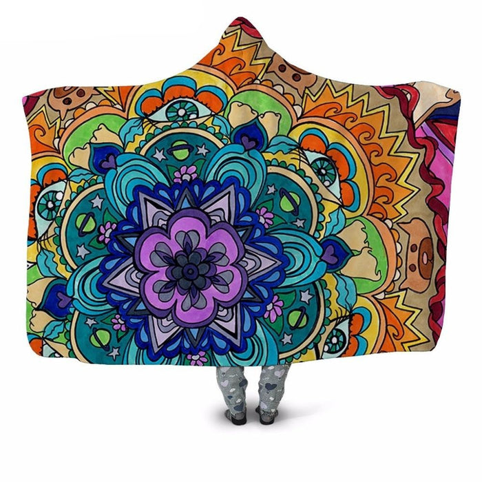 Rainbow Colored Mandala Blanket Hoodie