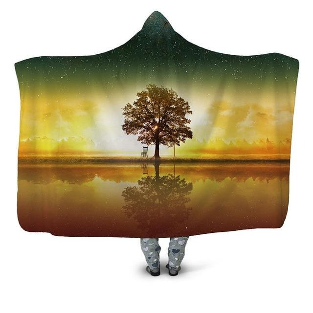 Galaxy Tree Reflection Blanket Hoodie