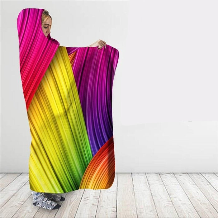 Colorful Lines Blanket Hoodie