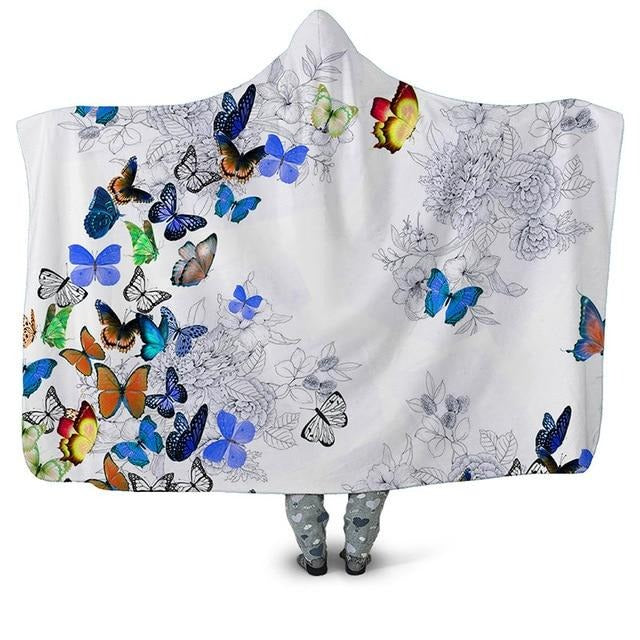 Colorful Butterflies Blanket Hoodie