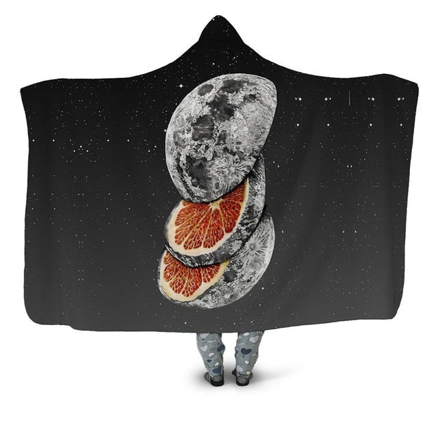 Moon Orange Blanket Hoodie