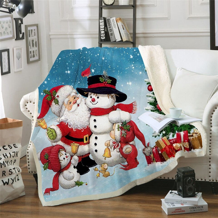 Snowman Christmas Blanket Quilt