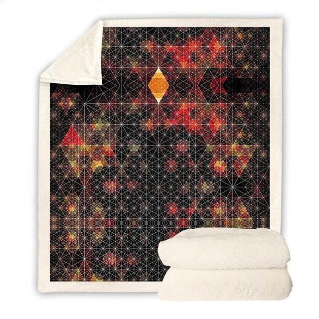 Red & Black Geometric Pattern Blanket Quilt
