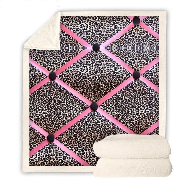 Pink Leopard Blanket Quilt