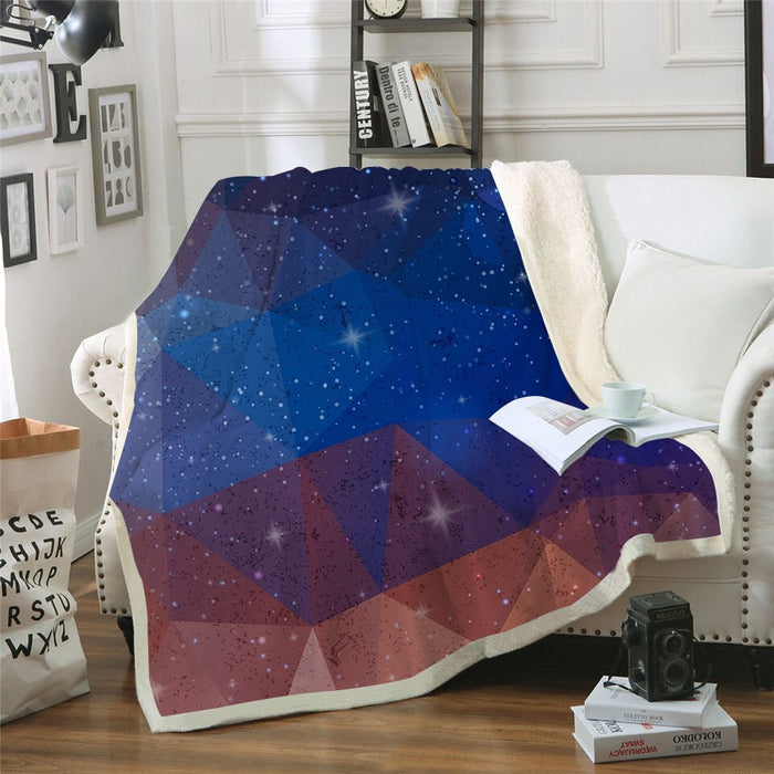 Galaxy Geometric Triangles Blanket Quilt