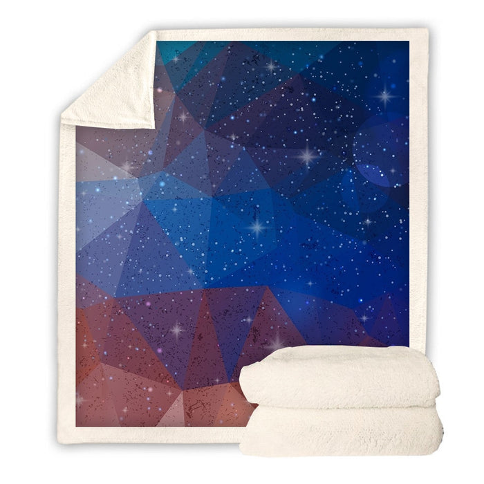 Galaxy Geometric Triangles Blanket Quilt