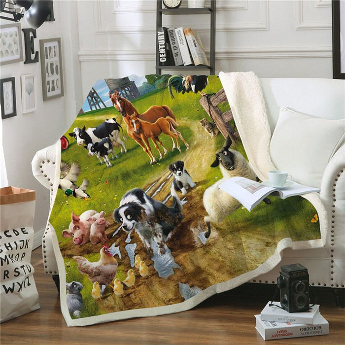 Farm Animal Blanket Quilt
