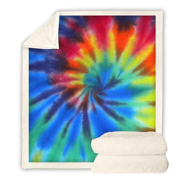 Colorful Deep Tie Dye Swirl Blanket Quilt