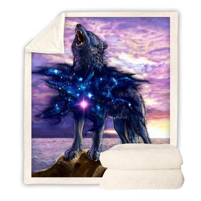 Wolf Star Heart Blanket Quilt