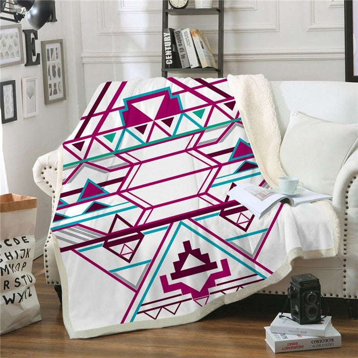 Retro Geometric Blanket Quilt