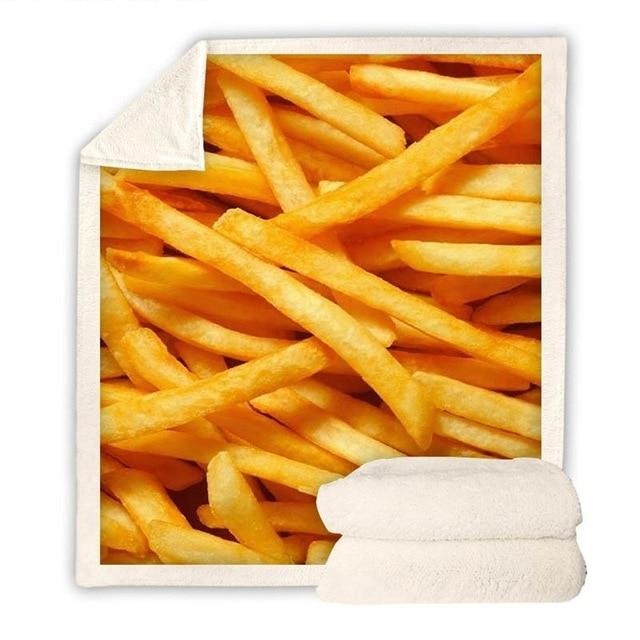 French Fries Print Blanket Quilt