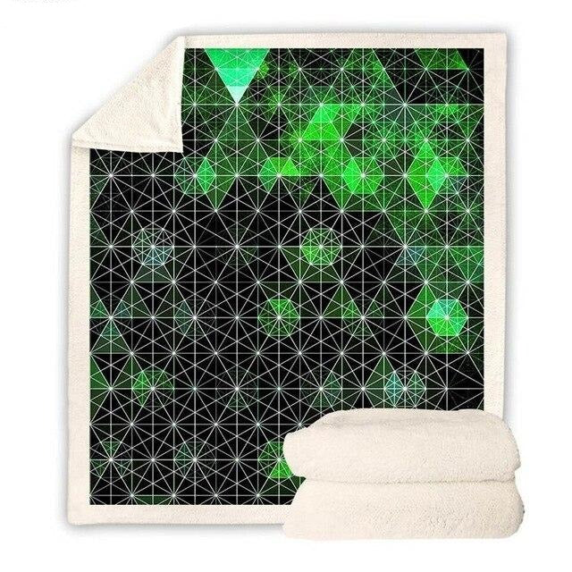 Green Matrix Connection Blanket Quilt