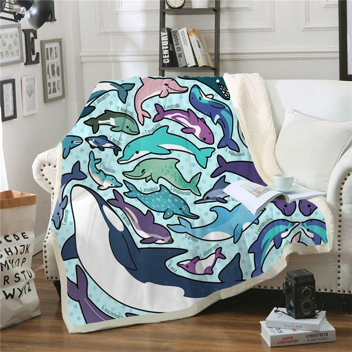 Whale Print Blanket Quilt