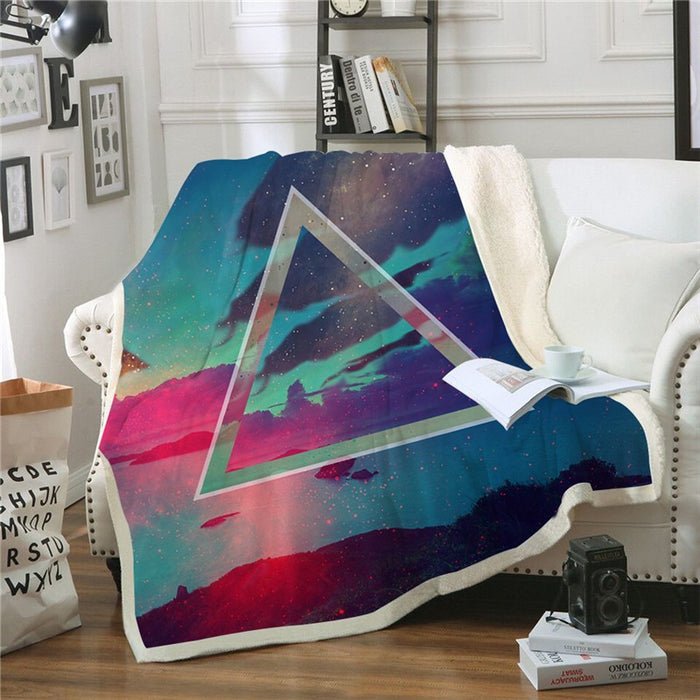 Triangle Dark Blue Skies Blanket Quilt