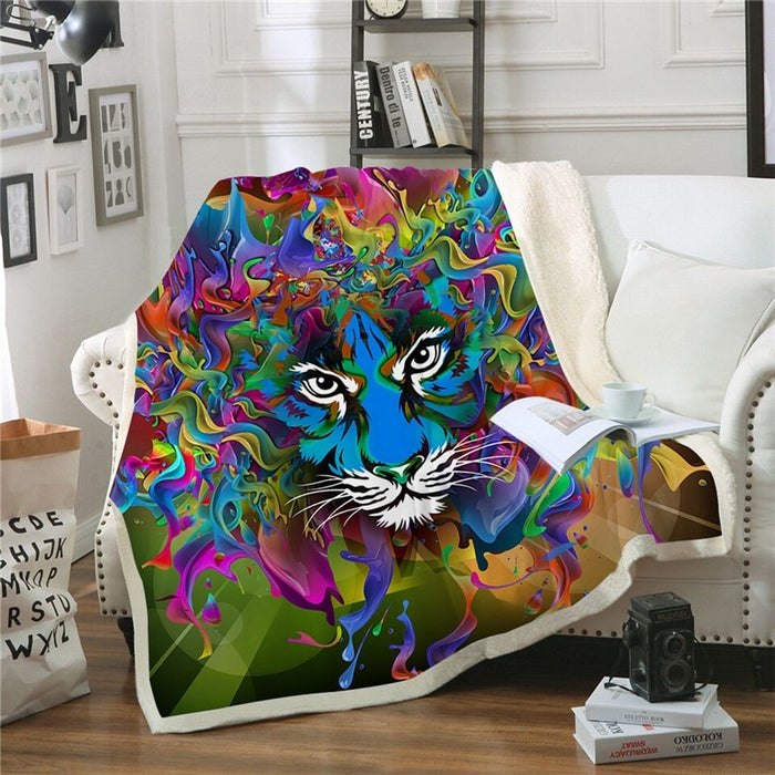 Rainbow Tiger Blanket Quilt