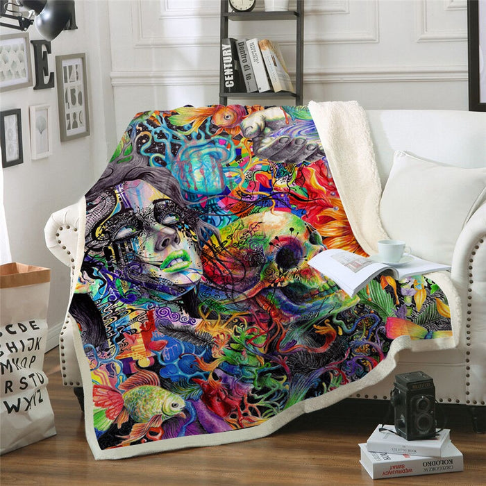 Rainbow Parallel Universe Blanket Quilt