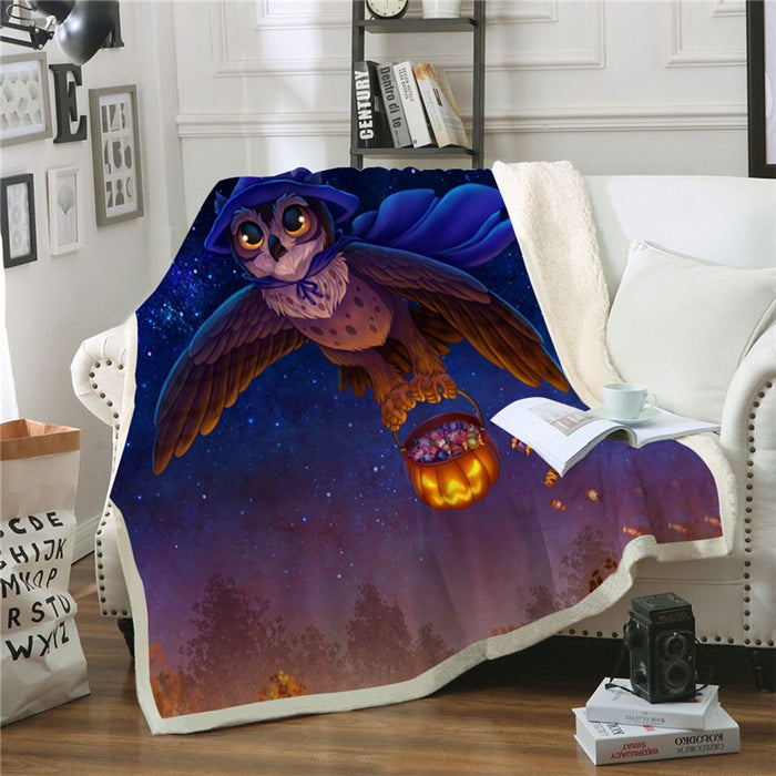 Witch Owl Blanket Quilt