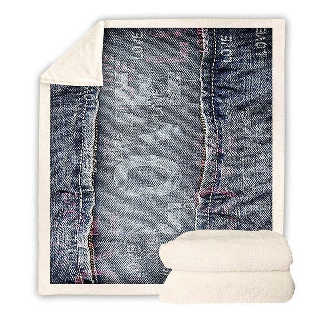Retro Jeans Blanket Quilt
