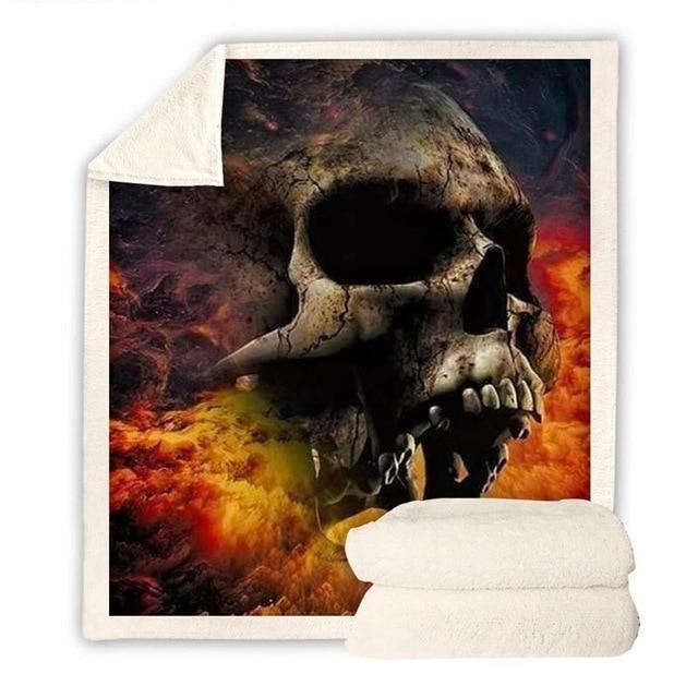 Fire Sky Skull Blanket Quilt