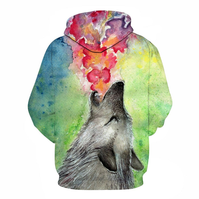 Watercolor Wolf Hoodie