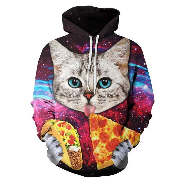 Pizza Taco Cat Galaxy Hoodie