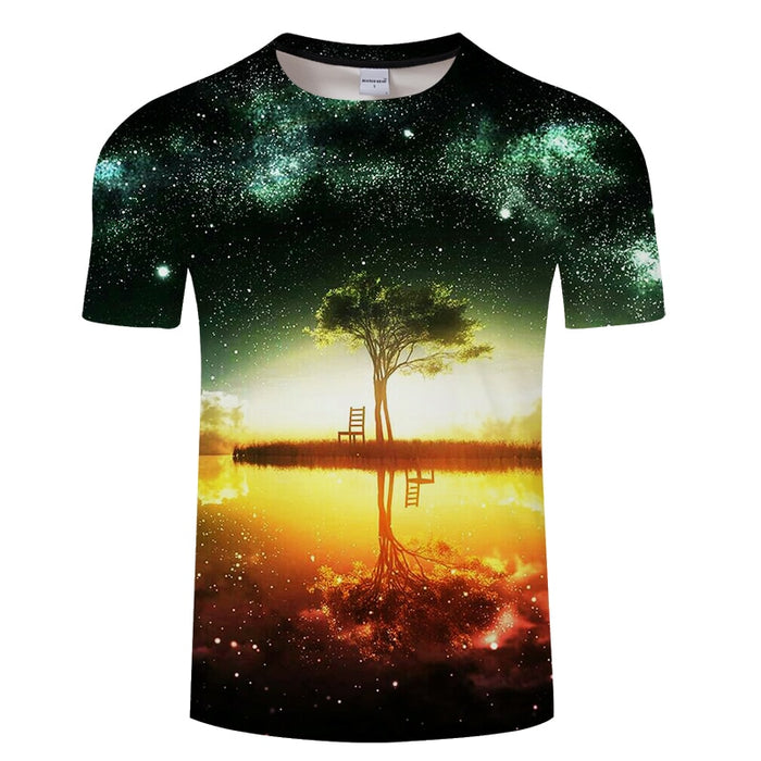 Galaxy Island Tree Reflection T-Shirt