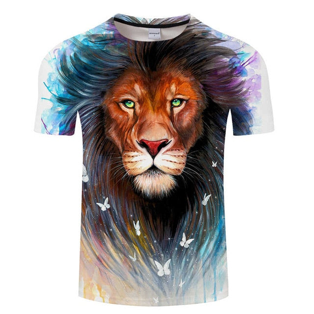 Colorful Lion & Butterflies T-Shirt