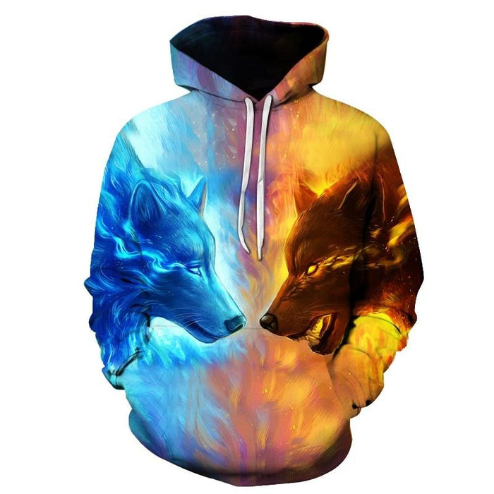 Fire & Ice Wolves Hoodie