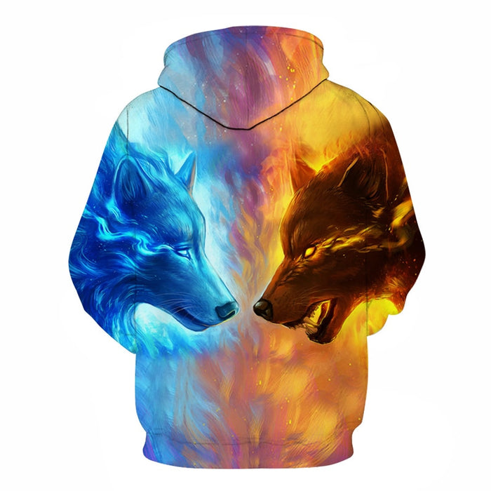 Fire & Ice Wolves Hoodie