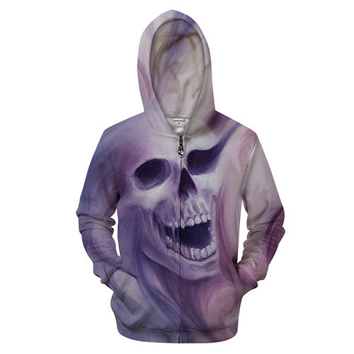 Purple Skull Zip-up Hoodie