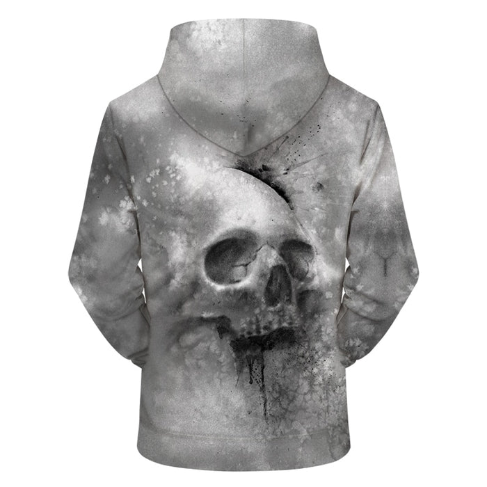 Grey Skull Hoodie