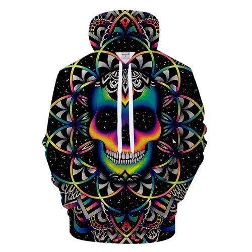 Colorful Mandala Skull Hoodie