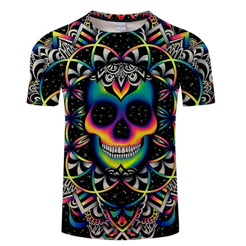 Colorful Mandala Skull T-Shirt