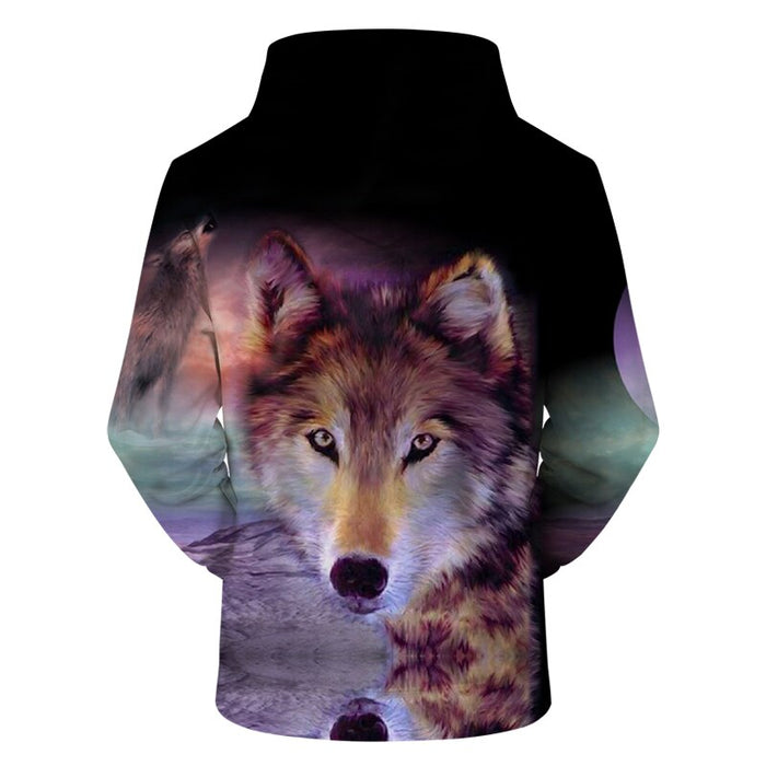 Northern Lights Wolf Hoodie