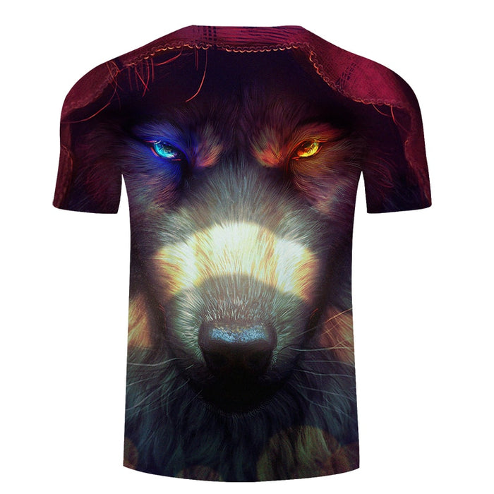 Blue & Orange Eyed Wolf T-Shirt