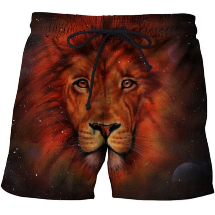 Orange Galaxy Lion Shorts