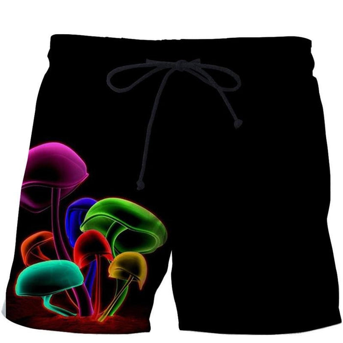Colorful Glowing Mushroom Shorts