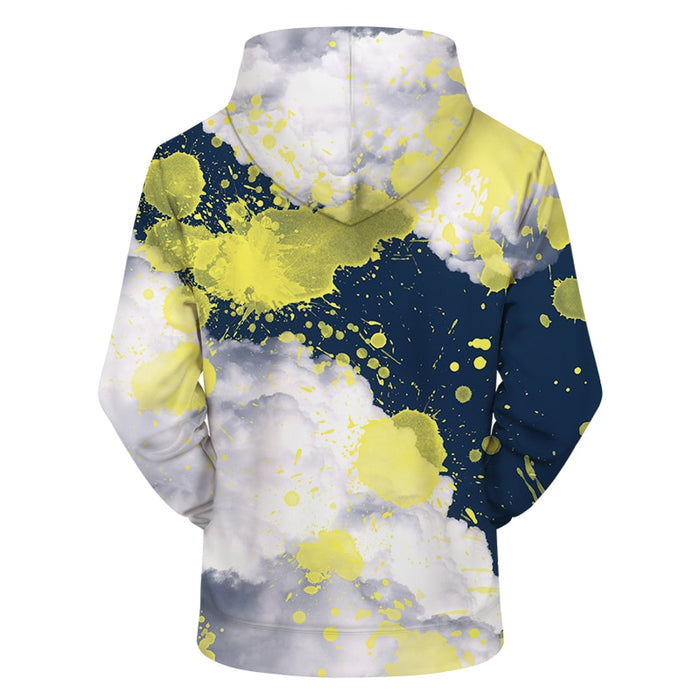 Contemporary Yellow Paint Splatter Hoodie