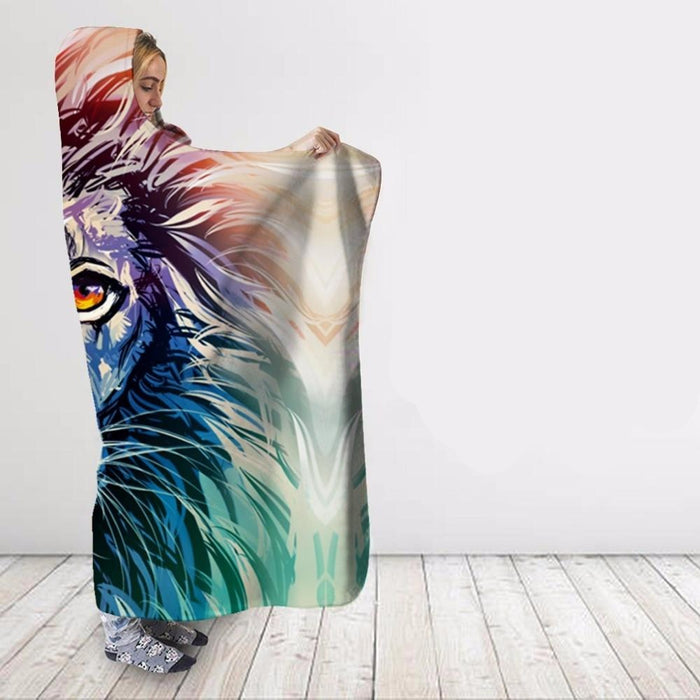 Colorful Lion Blanket Hoodie