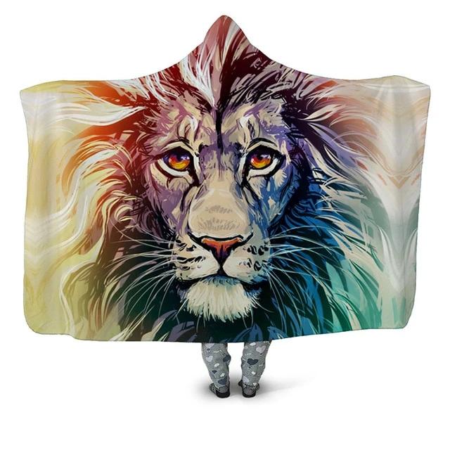 Colorful Lion Blanket Hoodie