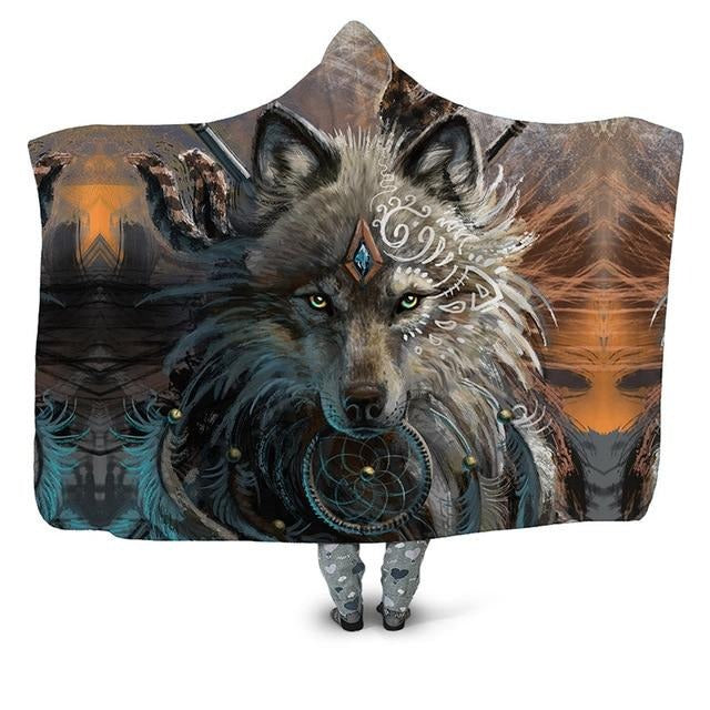 Wolf Warrior Blanket Hoodie