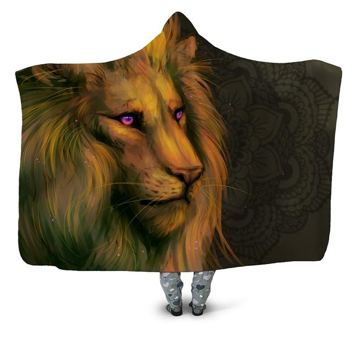 Purple Eyed Lion Blanket Hoodie