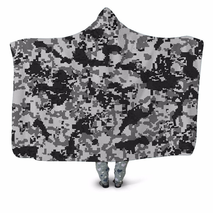 Grey Pixelated Camo Blanket Hoodie