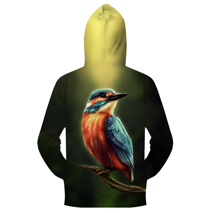 Kingfisher Bird Zip-up Hoodie