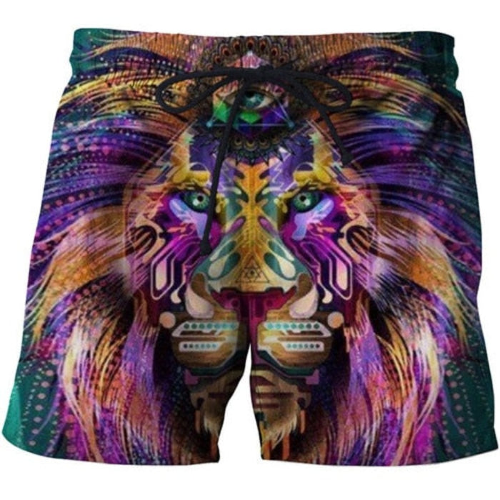 Painted Purple Lion Shorts